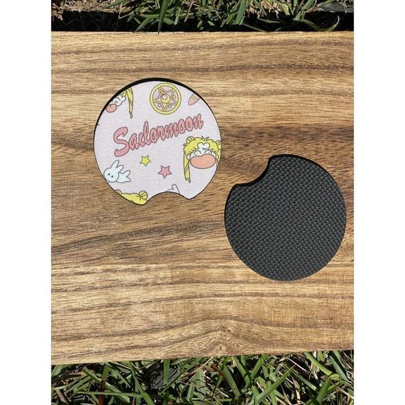 Sailor Moon Light Pink Car Coasters 2 Pack - Picture 5 of 10